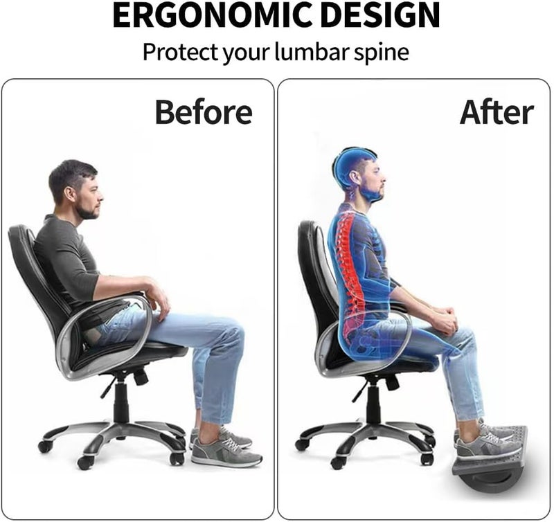 CasaZenith Foot Rest for Under Desk at Work - Ergonomic Foot Stools for Under Office Desk - Rocking Footrest with Roller Massager - Leg Rest for Chair, Computer Gaming - Promote Leg Circulation(Gray) - Image 4